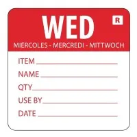 Removable Use By Label 2x2'' X 500 Wednesday