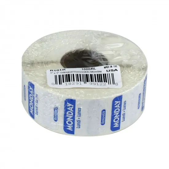 Removable Blue Monday Labels 1''