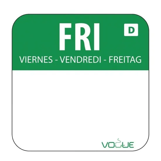 Green Removable Friday Labels 