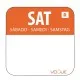 Orange Heading Saturday Removable Labels 