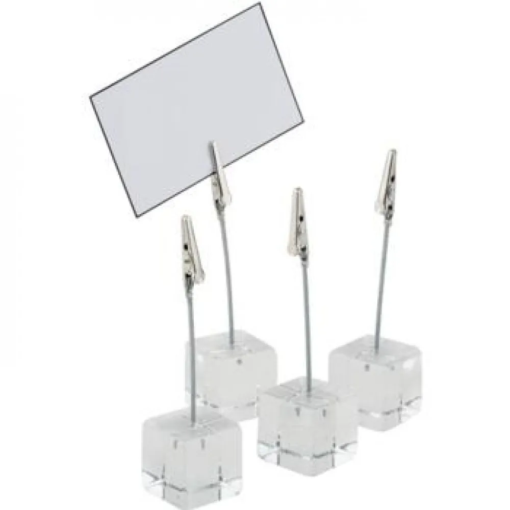 Acrylic Cube Stand & Labels 4 Pack
