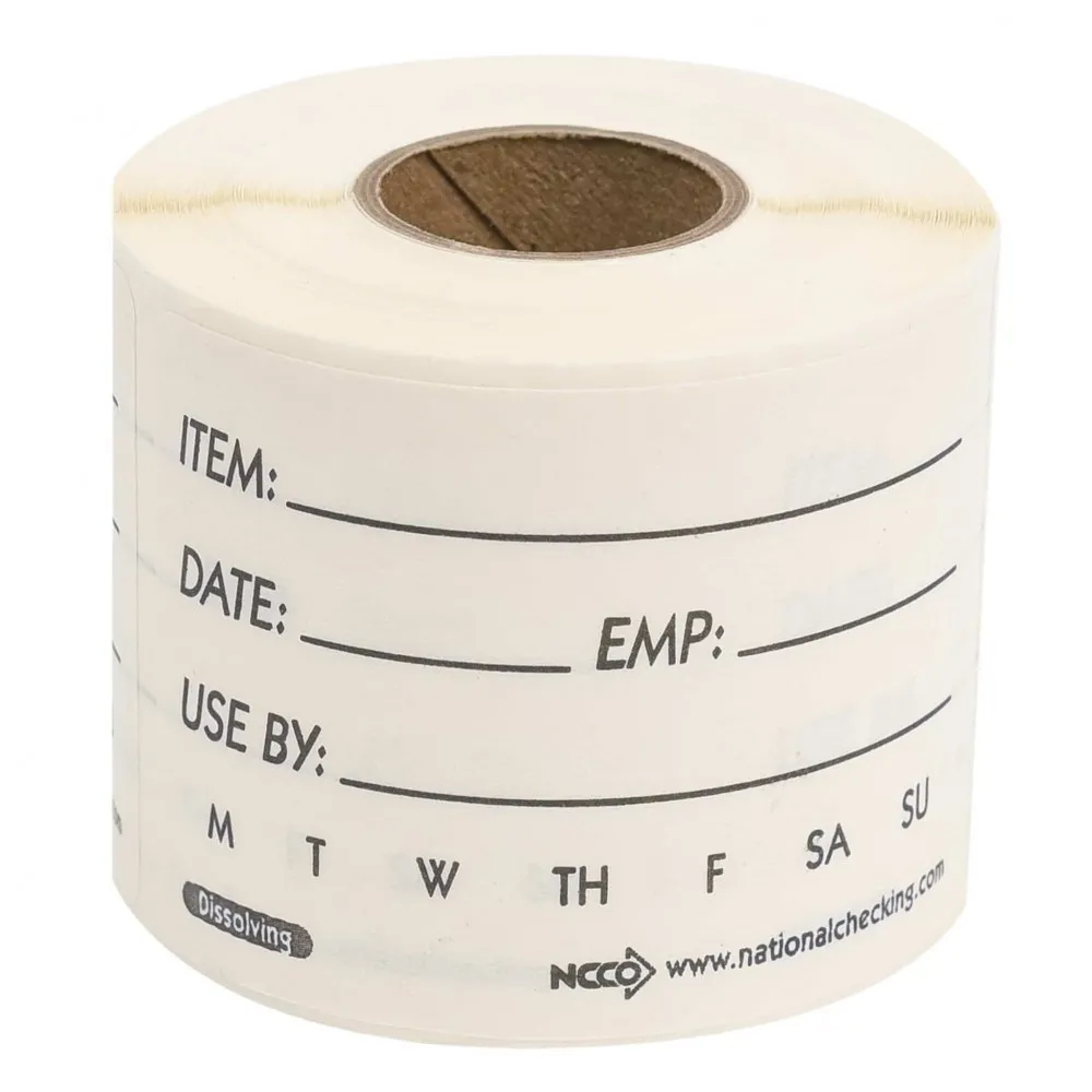 Dissolvable Label Shelf Life Use By 2x3'' X 250