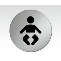 Baby Changing Sign Silver Disk  75mm