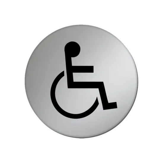 Disabled Sign Silver Disk 75mm