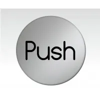 Push Sign Silver Disk 75mm