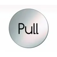 Pull Sign Silver Disk 75mm