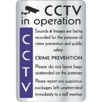 Cctv In Operation Silver Sign A4 Conaty
