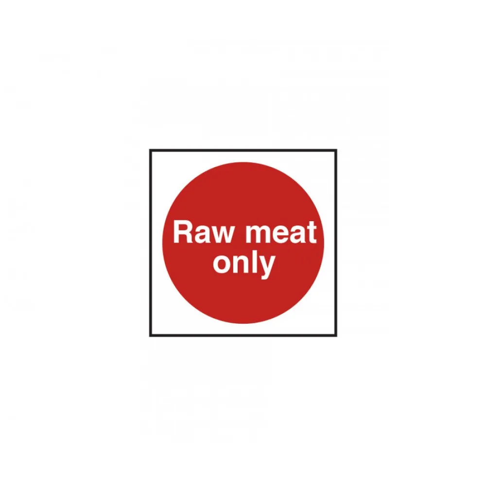 Raw Meat Only Sticker Sign 100mm
