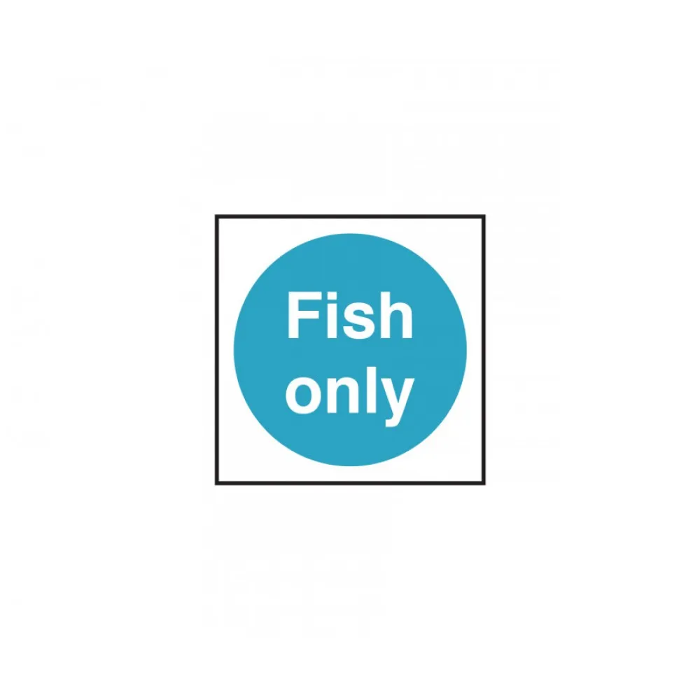 Fish Only Sticker Sign 100mm