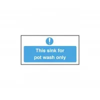 Sink For Pot Wash Only Sign Sticker 100x200mm
