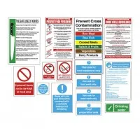 Food Prep Area Safety Sign Pack X 15