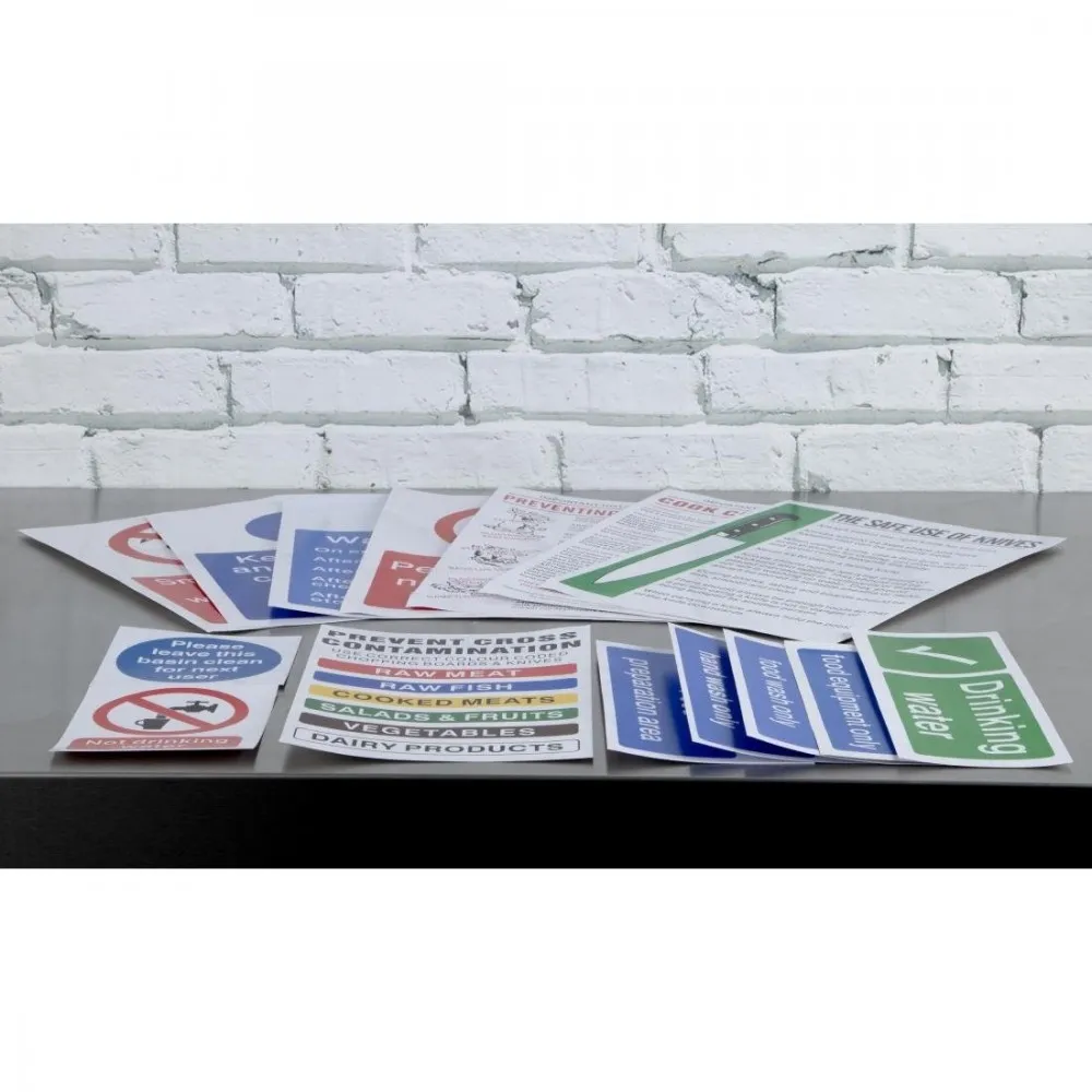 Food Prep Area Safety Sign Pack X 15