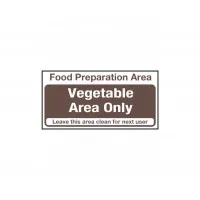 Food Prep Area Veg Only Sign Sticker 100x200mm