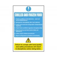 Chilled And Frozen Foods Sign Sticker 300x200mm