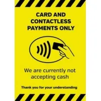 A4 Size Currently Not Accepting Cash Vinyl Sticker