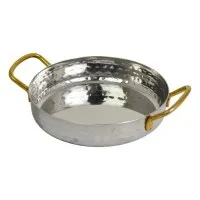 Mini Deep Pan With Handles S/s Hammered Gold Handles 15cm