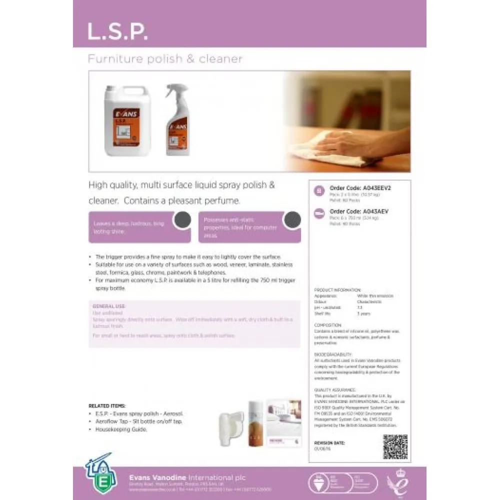 Evans Lsp 750ml X 6