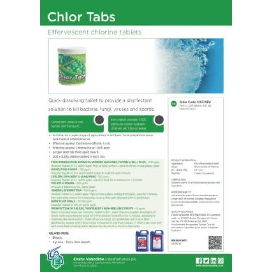 Evans Chlorine Tablets (200)