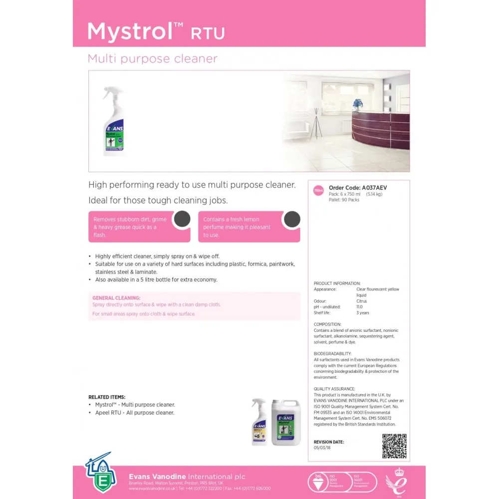 Evans Mystrol 750ml X 6