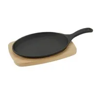Cast Iron Oval Sizzler Set 27.8 X 19.5 X 1.7cm