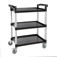 Polypropylene Trolley  Black 3 Tier
