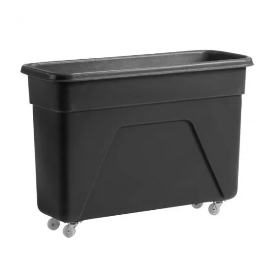 Black wide bottle bin with wheels 