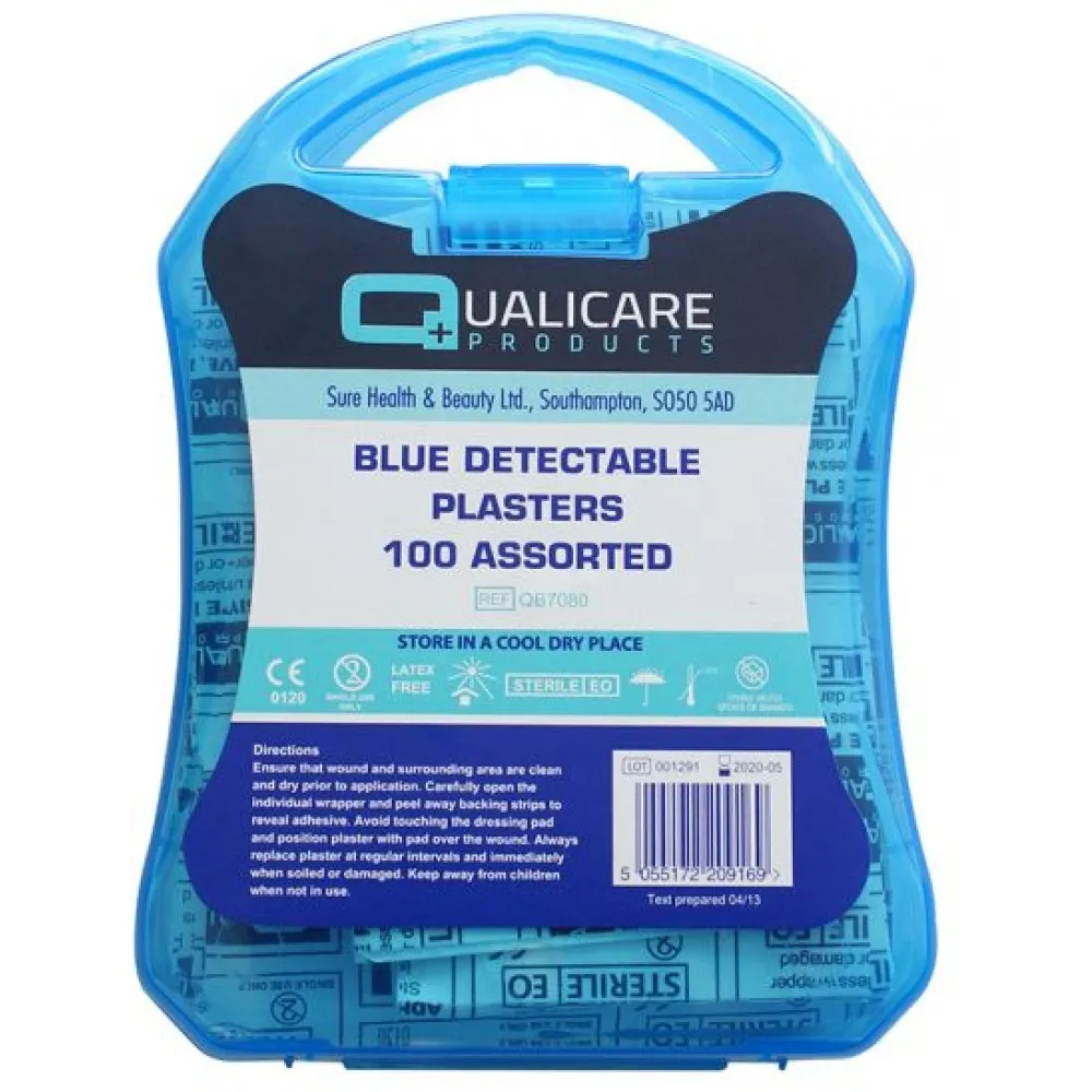 100pc Blue Plaster Kit With Box (assorted Sizes)