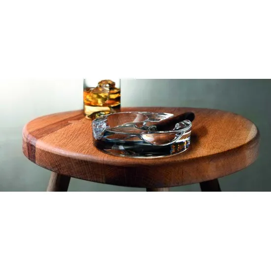 Ashtray Clear Round Thick Glass 
