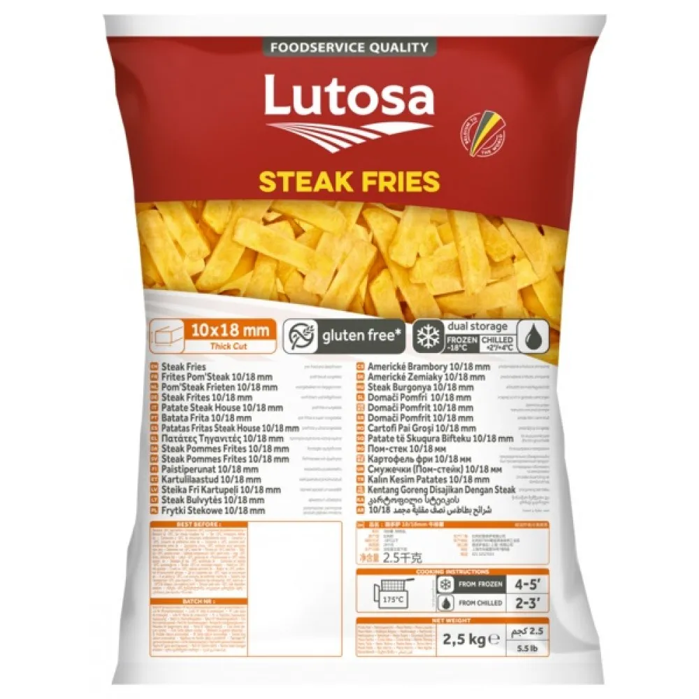 Lutosa Chips Steak Cut 10/18mm X 10kg
