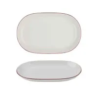 Modest Maroon Oval Platter 33 X 21cm X 6