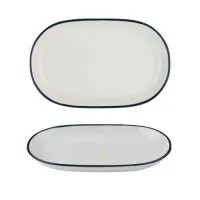 Modest Navy Oval Platter 33 X 21cm X 6