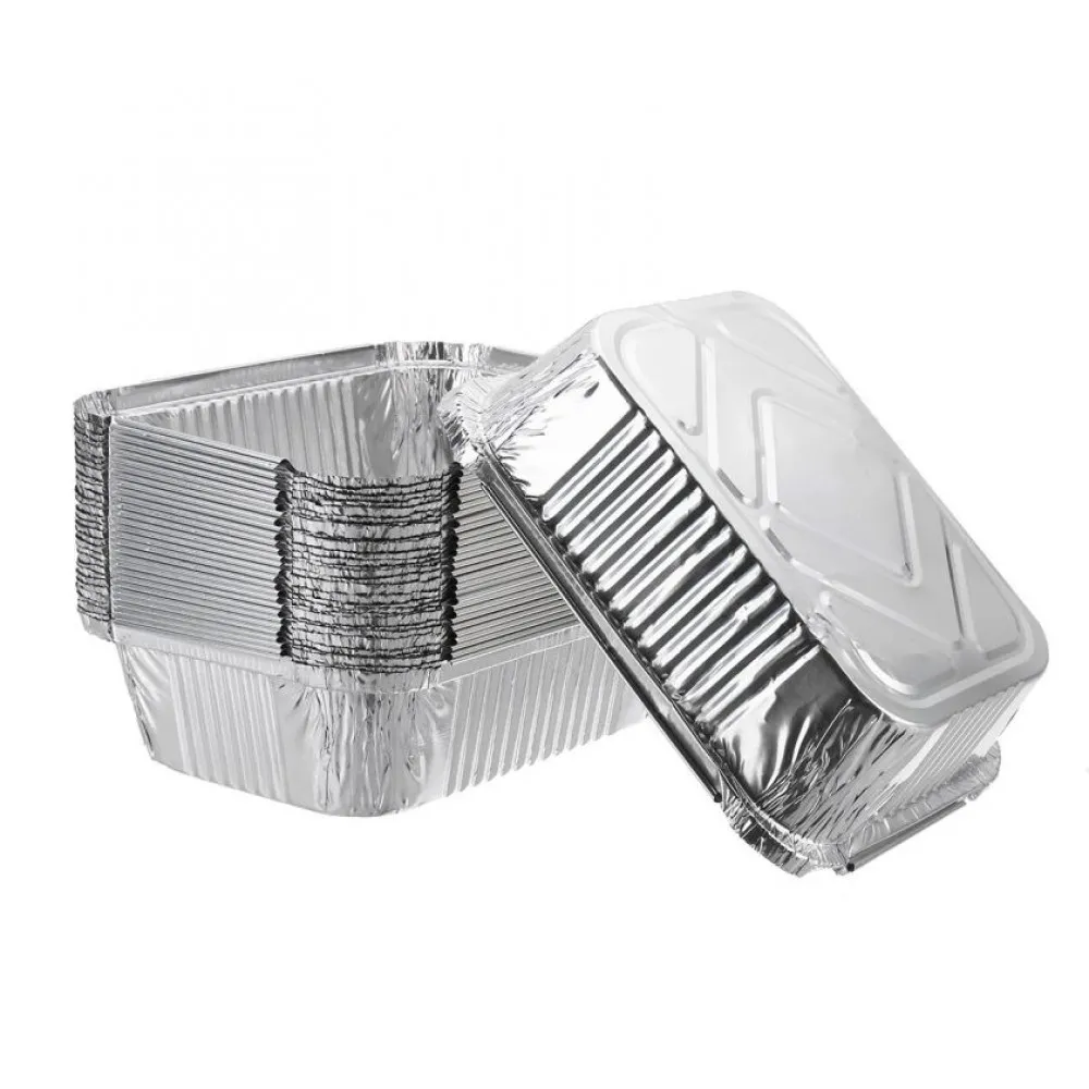 Foil Container+lid 9x6x1.5'' X 25