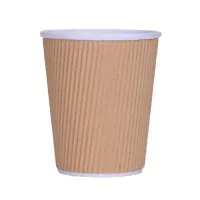 Kraft 8oz Ripple Wall Compostable Cup X 500