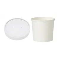 White 12oz Soup Container + Paper Lid X 25
