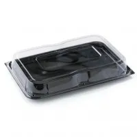 Sabert Black Platter Lrg+ Lid X25 (55x37cm)