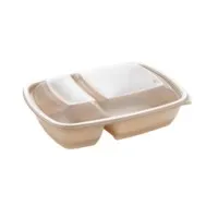 Pp Lid For Square Tray 3 Compartments (23x23cm)