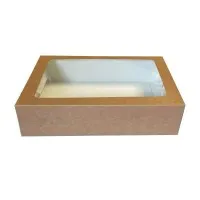 Kraft Platter Box + Pla Window & Insert X 25 (35 X 24 X 8 Cm)