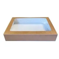 Kraft Platter Box + Pla Window & Insert X 25 (35 X 24 X 8 Cm)