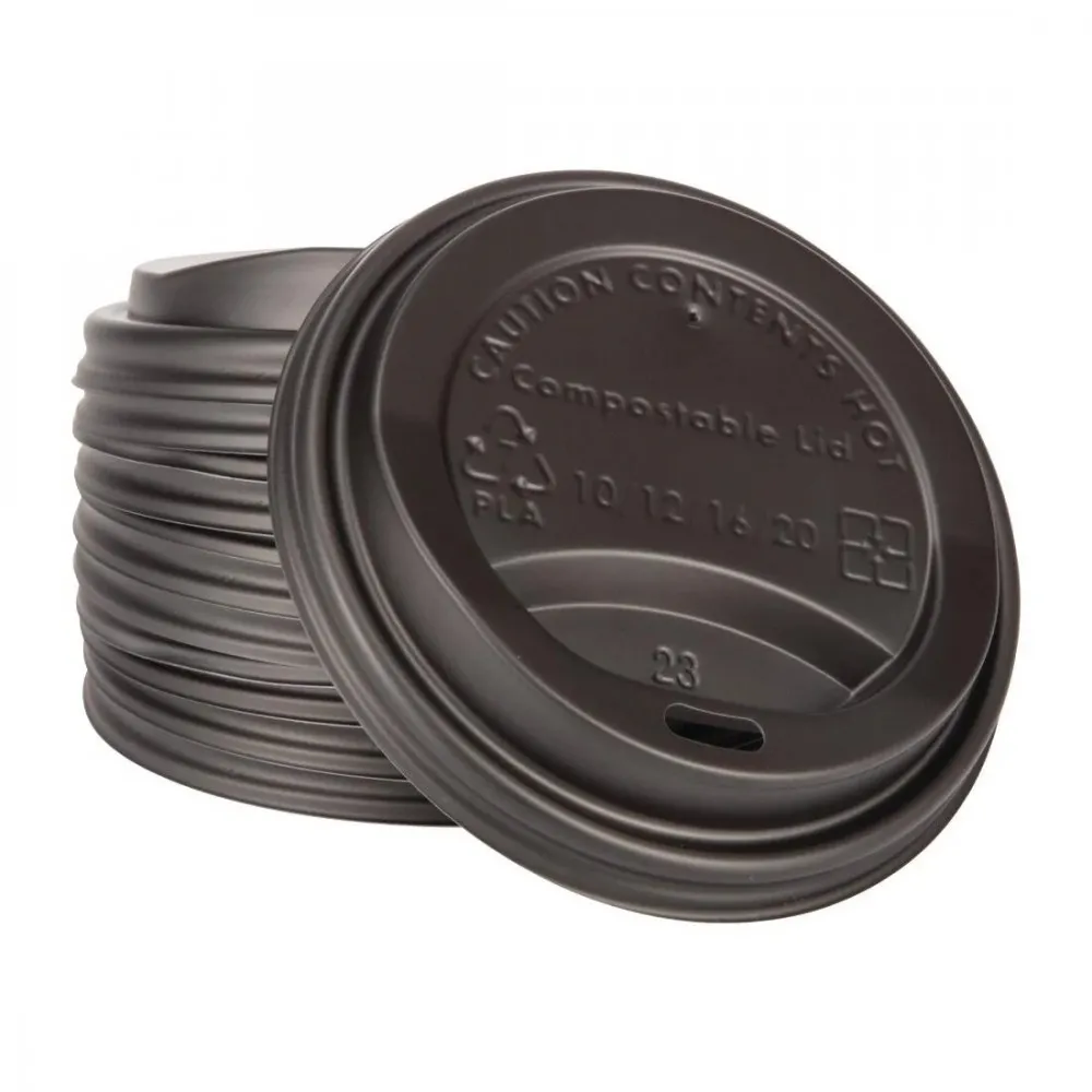 12/16oz Black Compostable Lid X1000