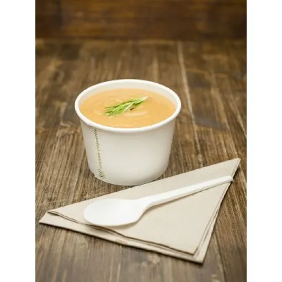 Compostable 8oz White Soup Container 