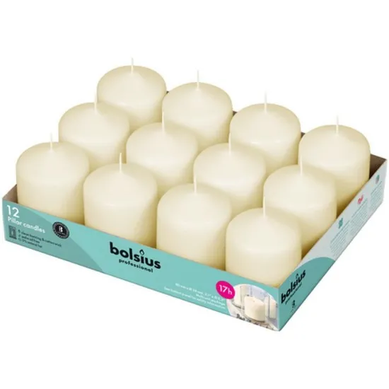 Pillar Candle Ivory 78x58mm/3x2 (12)