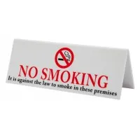 No Smoking Table Sign Plastic