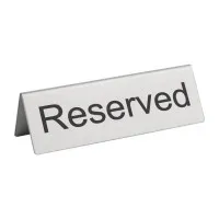 Reserved Table Sign Stainless Steel