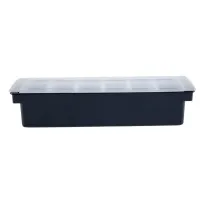 6 Part Black Plastic Condiment Holder