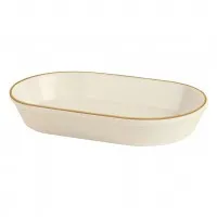 Academy Line Gold Band Oval Salad Dish 16cm X 6