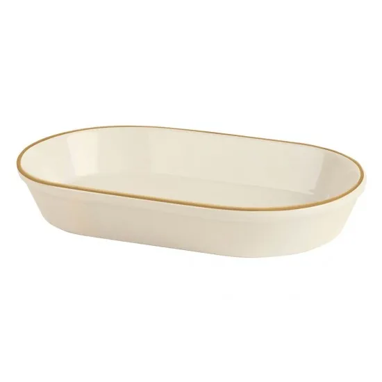 Academy Line Gold Band Oval Salad Dish 16cm X 6