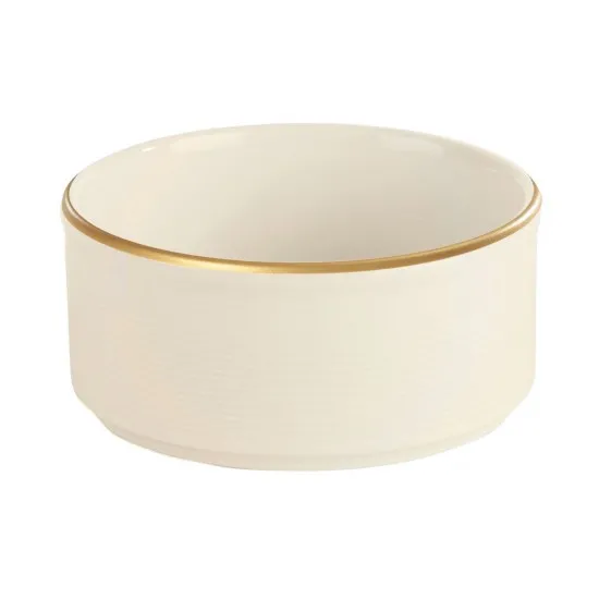 White Academy Line Gold Band Stacking Bowl 10oz