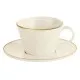 Cream Academy Line Gold Band Saucer 16cm X 6