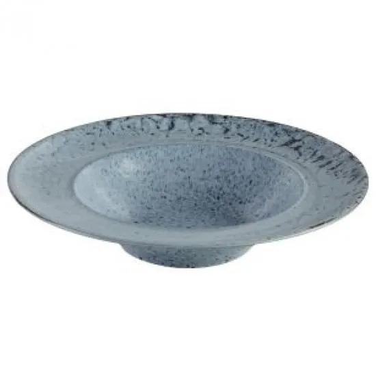 Glazed Grey Bowl with Wide Rim