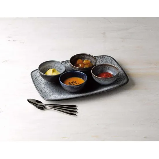 Black Rounded Rectangular Plate